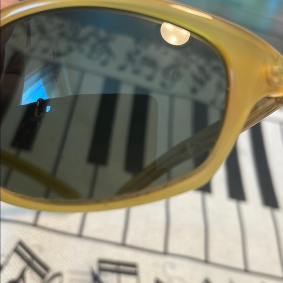 Valentino Gold and Black Sunglasses with Reflective Lenses Vintage Glass Pouch main image 7